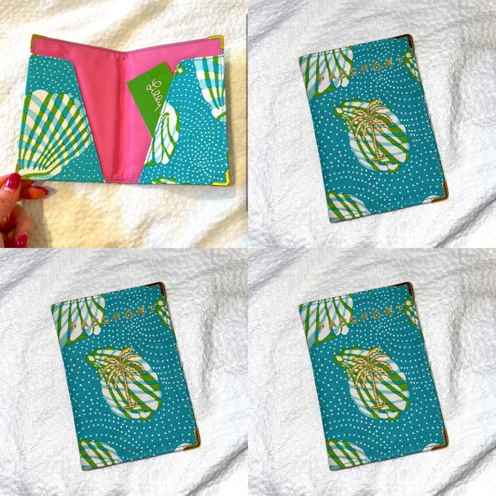 Lilly Pulitzer Teal Pineapple Passport Holder with Pink Interior NWOT